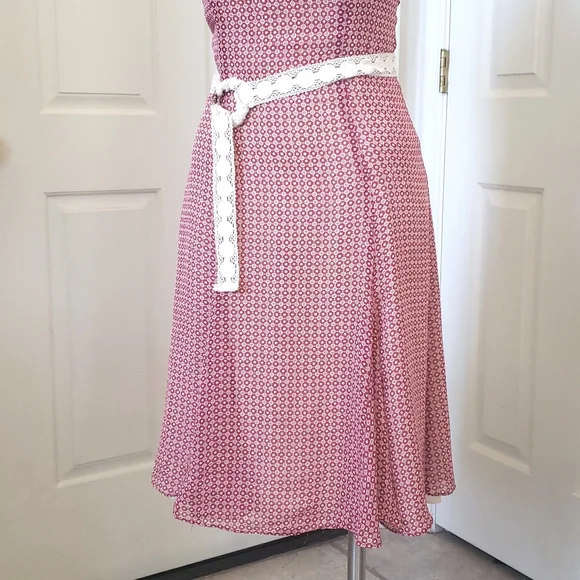 VICTORIAS SECRET MODA INTERNATIONAL Strapless Dress Burgundy Ivory SIZE 4 - Picture 8 of 15